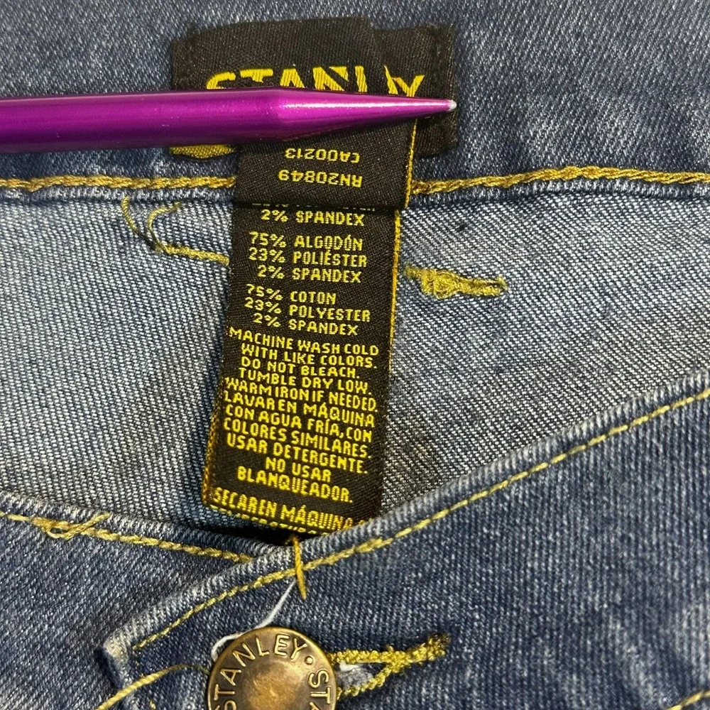 STANLEY Men's Blue Denim Carpenter Work Jeans Size 38x30 Loose Baggy Straight - Picture 3 of 6